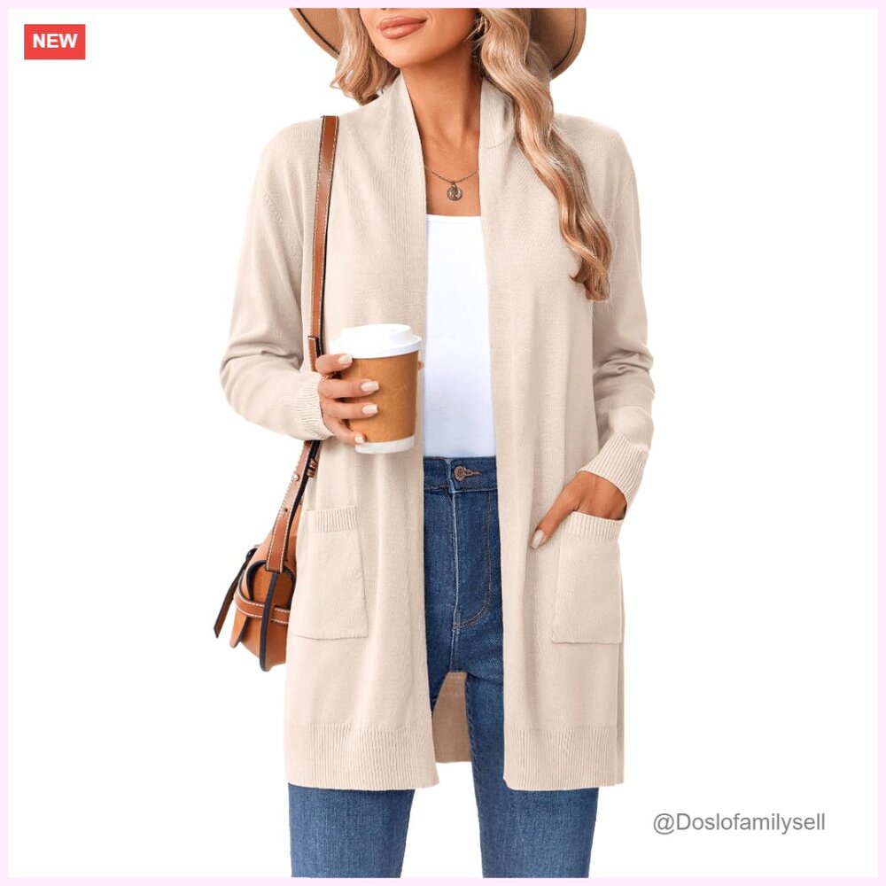 Long Cardigan Sweater Lightweight Open Front Duster Knit Fashion Coat Chic